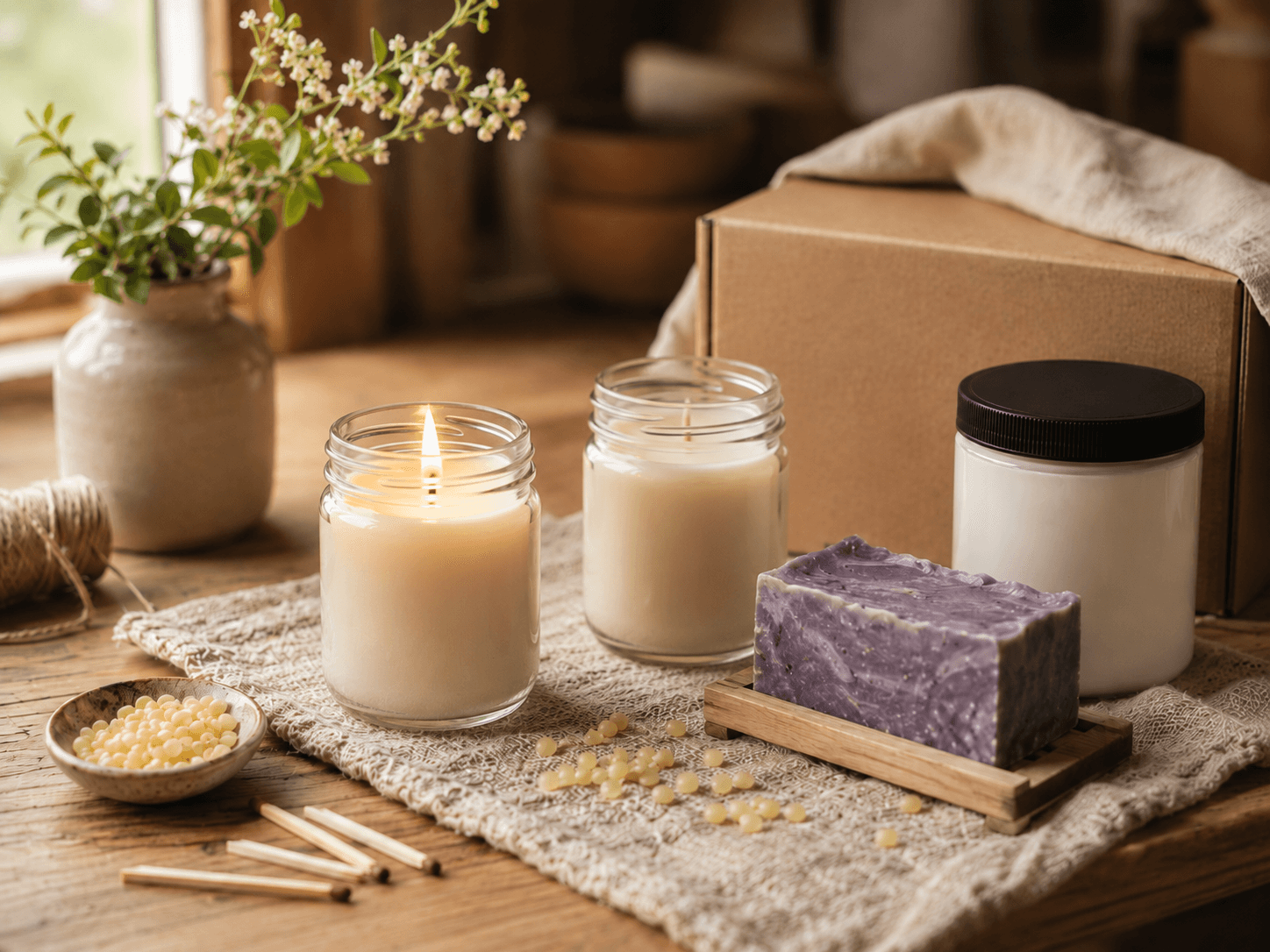 Handmade candles, wax beads, soap, and shipping supplies from G.L. Campbell Wax Company.